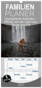Cover-Bild zum Titel 'Familienplaner 2027 - Islandpferde Kalender - Pferde von der Insel aus Feuer und Eis mit 5 Spalten (Wandkalender, 21 x 45 cm) CALVENDO' von 'Alexandra Voth'