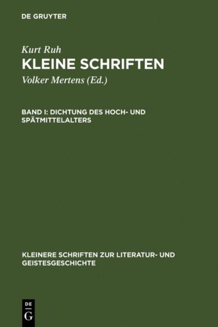 Dichtung des Hoch- und Spätmittelalters - Kurt Ruh