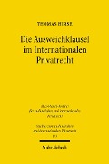 Cover-Bild zum Titel 'Die Ausweichklausel im Internationalen Privatrecht' von 'Thomas Hirse'