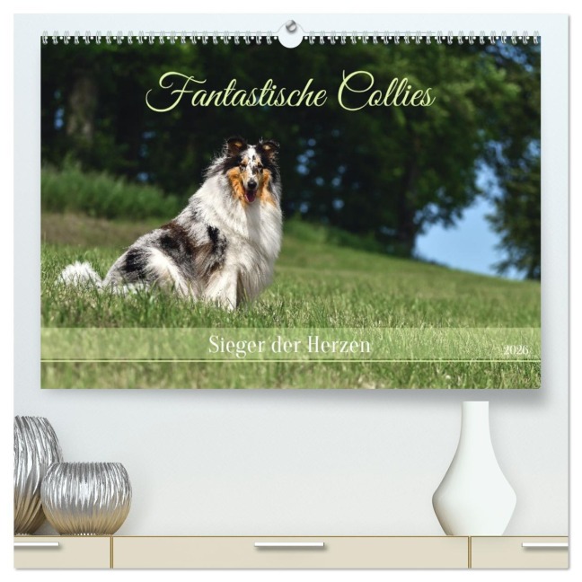 Fantastische Collies - Sieger der Herzen (hochwertiger Premium Wandkalender 2026 DIN A2 quer), Kunstdruck in Hochglanz - Yvonne Janetzek