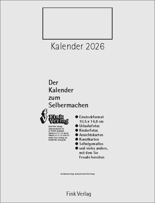 Kalender zum Selbermachen 2026 - 