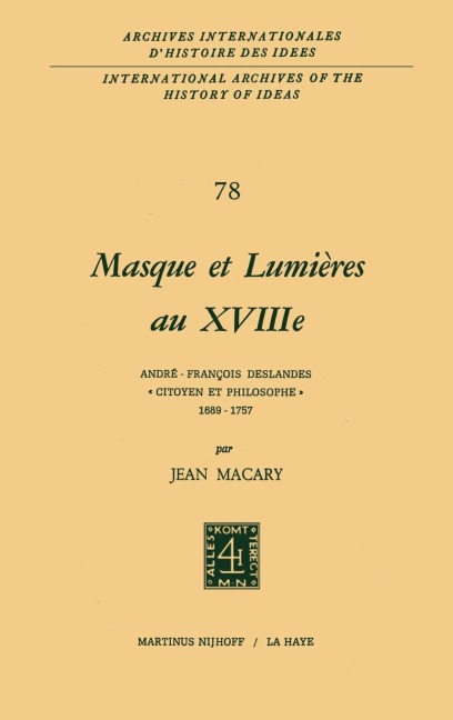 Masque et lumières au XVIIIième siècle - Jean Macary