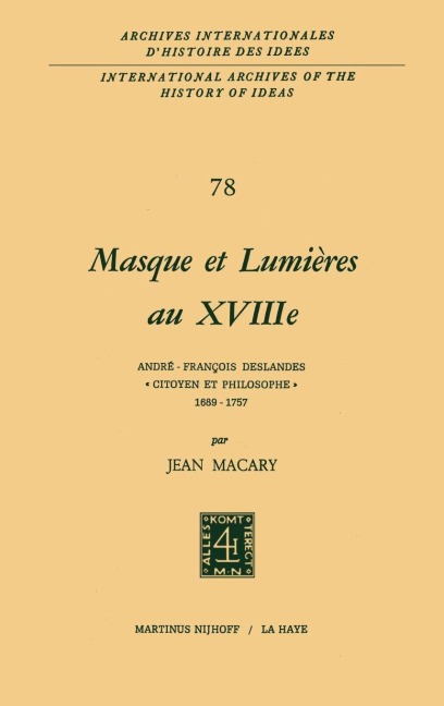 Masque et lumières au XVIIIième siècle - Jean Macary