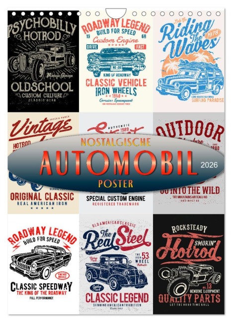 Automobile - nostalgische Poster (Wandkalender 2026 DIN A4 hoch), CALVENDO Monatskalender - Peter Roder