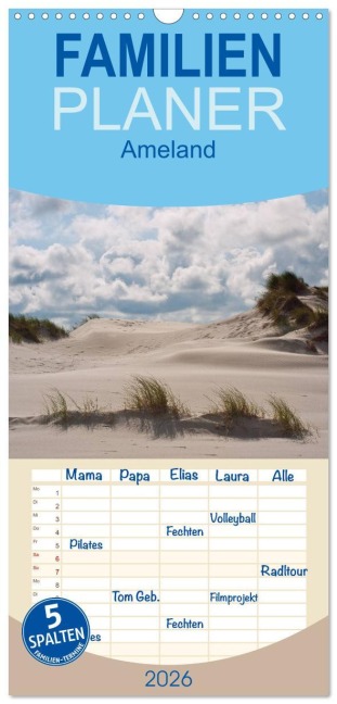 Familienplaner 2026 - Ameland mit 5 Spalten (Wandkalender, 21 x 45 cm) CALVENDO - Michael Bücker