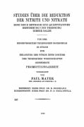 Cover-Bild zum Titel 'Studien über die Reduktion der Nitrite und Nitrate' von 'Paul Mayer'