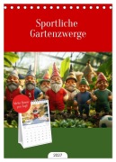 Cover-Bild zum Titel 'Tischplaner 2027 - Sportliche Gartenzwerge (A5 Tischkalender zum Aufstellen) CALVENDO' von 'Mb Fotografie'