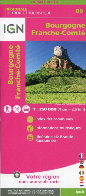 Bourgogne Franche Comté 1:250 000 - 