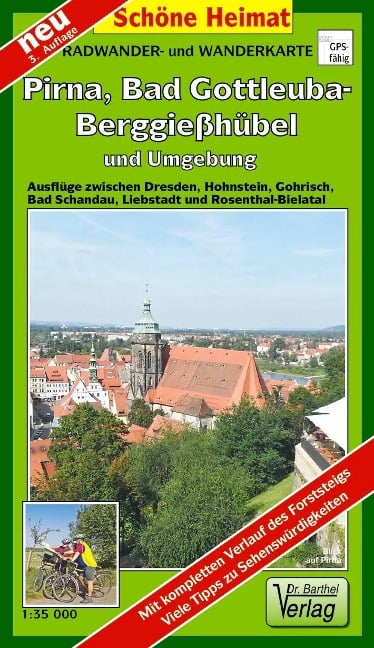 Bad Gottleuba-Berggießhübel, Pirna und Umgebung 1 : 35 000. Radwander- und Wanderkarte, Laufzeit bis 2029 - 
