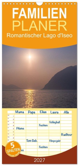 Familienplaner 2027 - Romantischer Lago d'Iseo mit 5 Spalten (Wandkalender, 21 x 45 cm) CALVENDO - Markus A. R. Langlotz