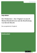 Cover-Bild zum Titel 'Der Hofmeister - Das Original von Jacob Michael Reinhold Lenz und die Bearbeitung von Bertolt Brecht' von 'Anja Balzer'