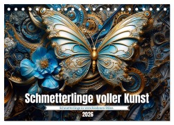 Cover-Bild zum Titel 'Schmetterlinge voller Kunst (Tischkalender 2026 DIN A5 quer), CALVENDO Monatskalender' von 'Kerstin Waurick'