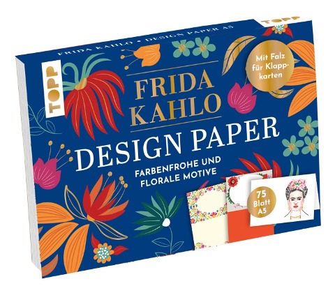 Design Paper Frida Kahlo DIN A5. Mit Falz für Klappkarten - Ludmila Blum