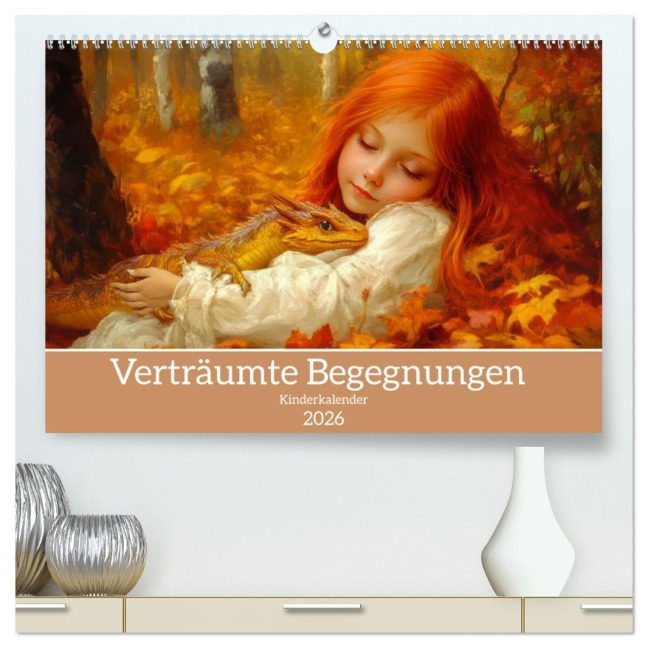 Verträumte Begegnungen - Kinderkalender (hochwertiger Premium Wandkalender 2026 DIN A2 quer), Kunstdruck in Hochglanz - Liselotte Brunner-Klaus