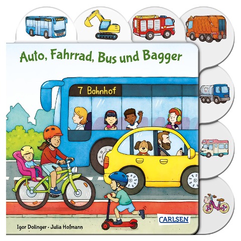 Auto, Fahrrad, Bus und Bagger - 