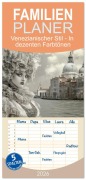 Cover-Bild zum Titel 'Familienplaner 2026 - Venezianischer Stil - In dezenten Farbtönen mit 5 Spalten (Wandkalender, 21 x 45 cm) CALVENDO' von 'Liselotte Brunner-Klaus'
