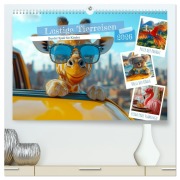 Cover-Bild zum Titel 'Lustige Tierreisen - Bunter Spaß für Kinder (hochwertiger Premium Wandkalender 2026 DIN A2 quer), Kunstdruck in Hochglanz' von 'Mb Fotografie'