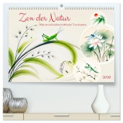 Cover-Bild zum Titel 'Zen der Natur - Pflanzen und Insekten im Stile der Tuschmalerei (hochwertiger Premium Wandkalender 2026 DIN A2 quer), Kunstdruck in Hochglanz' von 'Anja Frost'