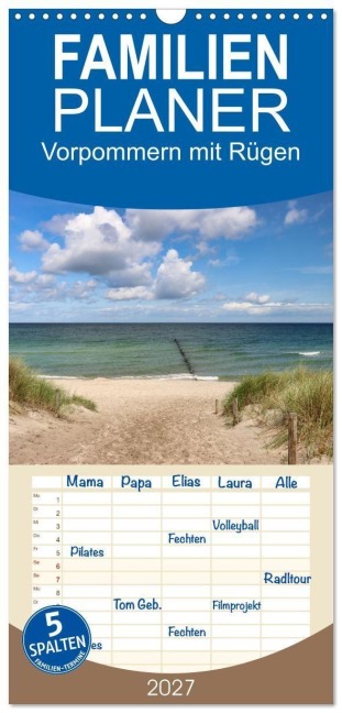 Familienplaner 2027 - Vorpommern mit Rügen mit 5 Spalten (Wandkalender, 21 x 45 cm) CALVENDO - Sabine Löwer