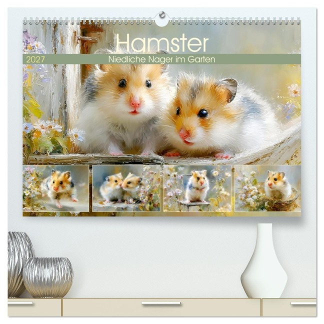 Hamster. Niedliche Nager im Garten (hochwertiger Premium Wandkalender 2027 DIN A2 quer), Kunstdruck in Hochglanz - Rose Hurley