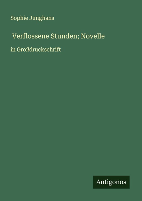 Verflossene Stunden; Novelle - Sophie Junghans