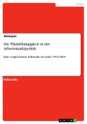 Cover-Bild zum Titel 'Die Pfadabhängigkeit in der Arbeitsmarktpolitik' von ''