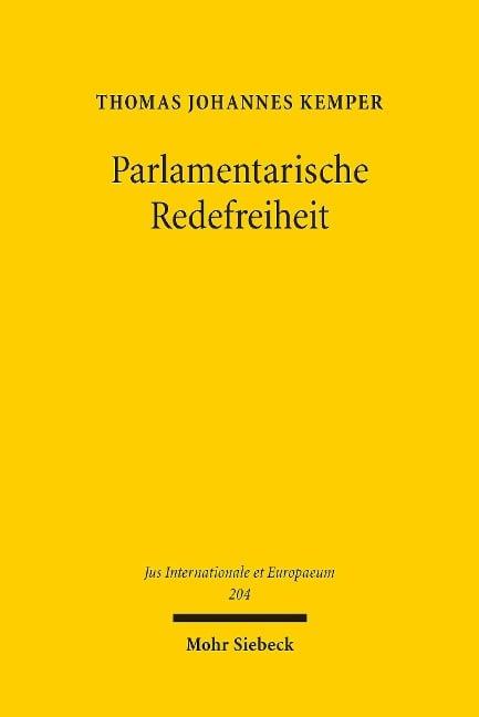 Parlamentarische Redefreiheit - Thomas Johannes Kemper