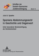 Cover-Bild zum Titel 'Spaniens Abstammungsrecht in Geschichte und Gegenwart' von 'Julia Spaethe'