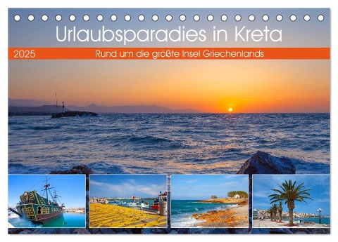 Urlaubsparadies in Kreta (Tischkalender 2025 DIN A5 quer), CALVENDO Monatskalender - Christa Kramer