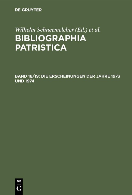 Die Erscheinungen der Jahre 1973 und 1974 - 