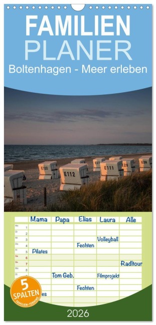 Familienplaner 2026 - Boltenhagen - Meer erleben mit 5 Spalten (Wandkalender, 21 x 45 cm) CALVENDO - Werner Gruse