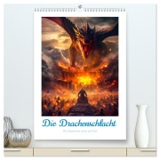 Cover-Bild zum Titel 'Die Drachenschlacht (hochwertiger Premium Wandkalender 2026 DIN A2 hoch), Kunstdruck in Hochglanz' von 'Steffen Gierok-Latniak'