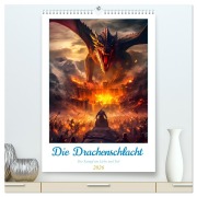 Cover-Bild zum Titel 'Die Drachenschlacht (hochwertiger Premium Wandkalender 2026 DIN A2 hoch), Kunstdruck in Hochglanz' von 'Steffen Gierok-Latniak'
