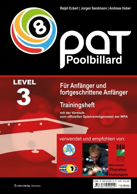 Pool Billard Trainingsheft PAT 3 - Ralph Eckert, Jorgen Sandmann, Andreas Huber