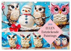 Cover-Bild zum Titel 'Eulen. Entzückende Paintings (Wandkalender 2026 DIN A3 quer), CALVENDO Monatskalender' von 'Rose Hurley'