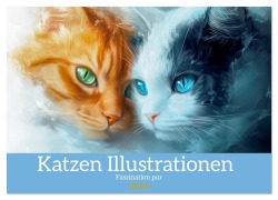 Cover-Bild zum Titel 'Katzen Illustrationen - Faszination pur (Wandkalender 2026 DIN A2 quer), CALVENDO Monatskalender' von 'Liselotte Brunner-Klaus'