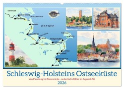 Cover-Bild zum Titel 'Schleswig-Holsteins Ostseeküste (Wandkalender 2026 DIN A2 quer), CALVENDO Monatskalender' von 'Claudia Kleemann'