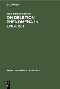 Cover-Bild zum Titel 'On deletion phenomena in English' von 'John Thomas Grinder'
