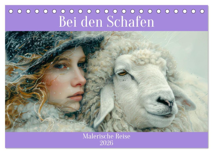 Bei den Schafen - Malerische Reise (Tischkalender 2026 DIN A5 quer), CALVENDO Monatskalender - Liselotte Brunner-Klaus