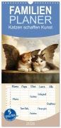 Familienplaner 2026 - Katzen schaffen Kunst mit 5 Spalten (Wandkalender, 21 x 45 cm) CALVENDO - Sabine Löwer
