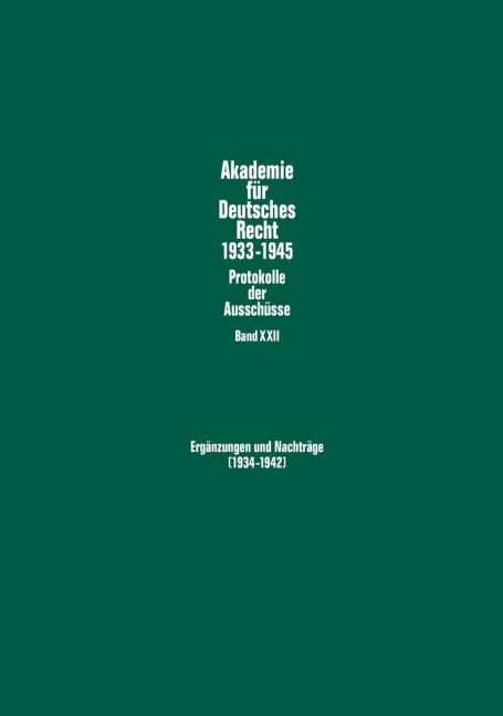 Ergänzungen und Nachträge (1934-1942) - 