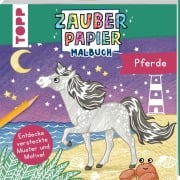 Cover-Bild zum Titel 'Zauberpapier Malbuch Pferde' von 'Bibi Hecher'