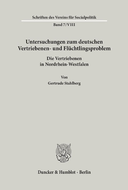 Untersuchungen zum deutschen Vertriebenen- und Flüchtlingsproblem - 