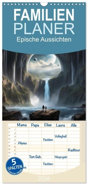 Familienplaner 2026 - Epische Aussichten mit 5 Spalten (Wandkalender, 21 x 45 cm) CALVENDO - Babette Whitter