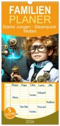 Cover-Bild zum Titel 'Familienplaner 2026 - Starke Jungen - Steampunk Welten mit 5 Spalten (Wandkalender, 21 x 45 cm) CALVENDO' von 'Drachenkind-Fotografie Drachenkind-Fotografie'