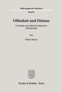 Cover-Bild zum Titel 'Offenheit und Distanz.' von 'Walter Hoeres'