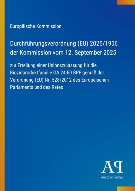 Durchführungsverordnung (EU) 2025/1906 der Kommission vom 12. September 2025 - Europäische Kommission