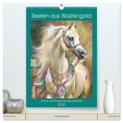 Cover-Bild zum Titel 'Seelen aus Wüstengold. Anmut und Poesie der Araberpferde (hochwertiger Premium Wandkalender 2026 DIN A2 hoch), Kunstdruck in Hochglanz' von 'Rose Hurley'