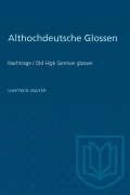 Cover-Bild zum Titel 'Althochdeutsche Glossen' von 'Hartwig Mayer'