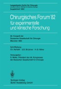 Cover-Bild zum Titel 'Chirurgisches Forum'82 für experimentelle und klinische Forschung' von ''